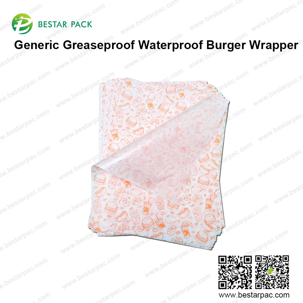  Generic Greaseproof Waterproof Burger Wrapper
